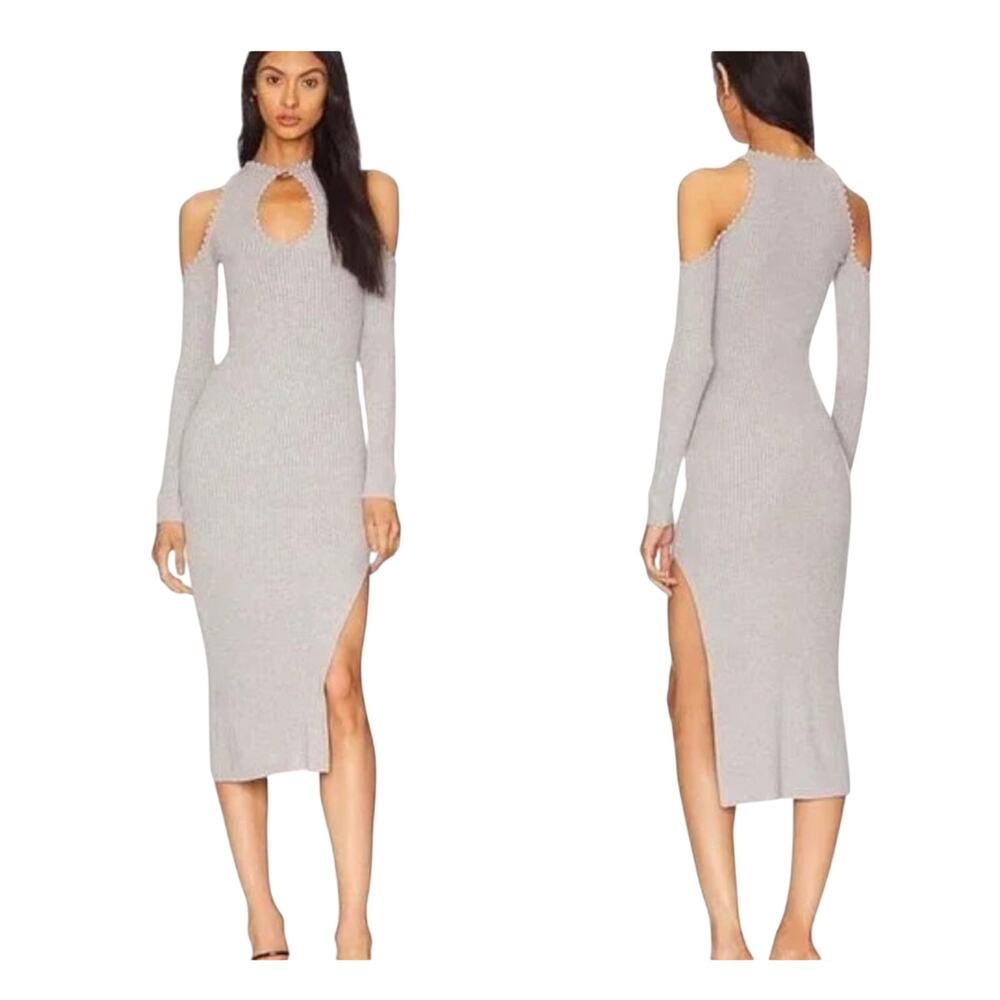MAJORELLE Lyra Midi Dress in Heather Grey XS NWT